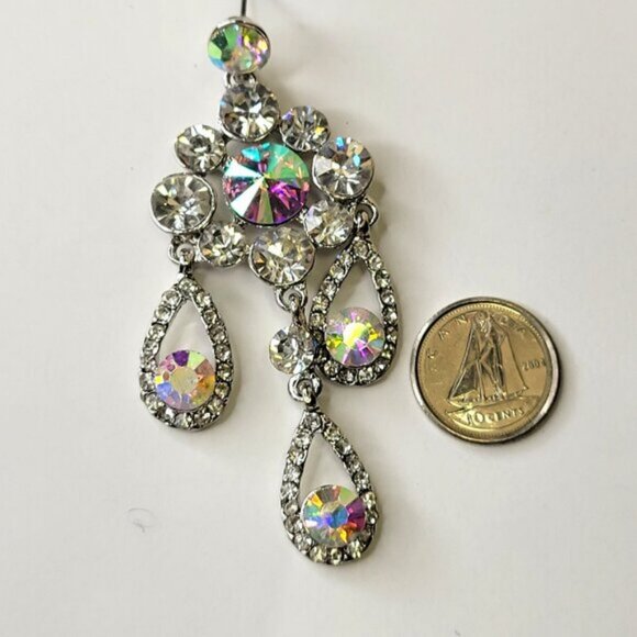 Aurora Borealis Crystal Earrings - Picture 8 of 10